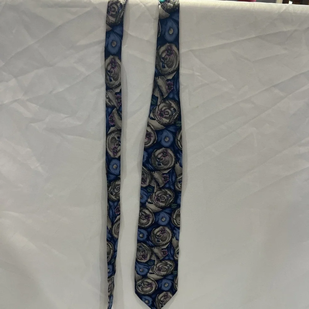J Garcia Necktie Silk Snail Garden Collection 9 beautiful unique grey blue 20‎